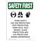 Signmission OSHA Sign, Think Use Ear W/ Symbol, 10in X 7in Rigid Plastic, 7" W, 10" L, Portrait OS-SF-P-710-V-11383 - alternate 1